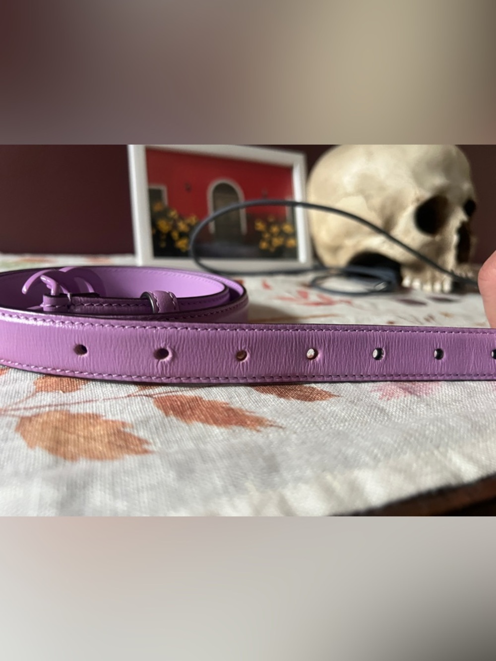 Gucci GG Marmont Buckle Belt 2mm lavender purple 90mm - Picture 8 of 8